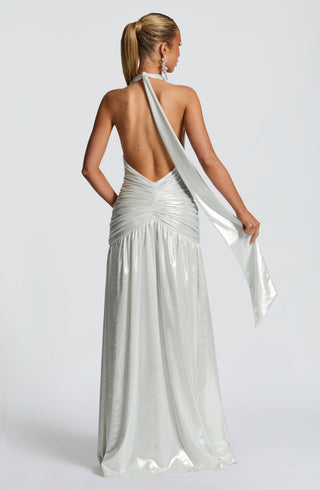 Melania Maxi Dress - Silver - glavon