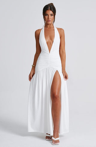 Melania Maxi Dress - White - glavon