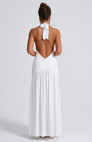 Melania Maxi Dress - White - glavon