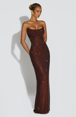 Mirabella Maxi Dress - Plum Brown - glavon