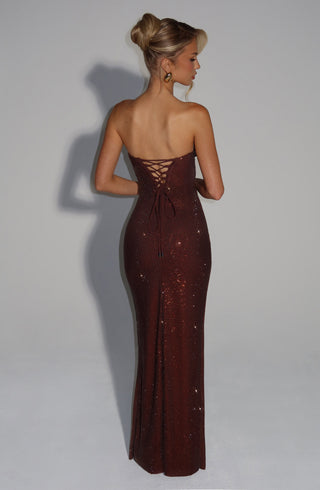 Mirabella Maxi Dress - Plum Brown - glavon