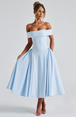 Miranda Midi Dress - Blue - glavon