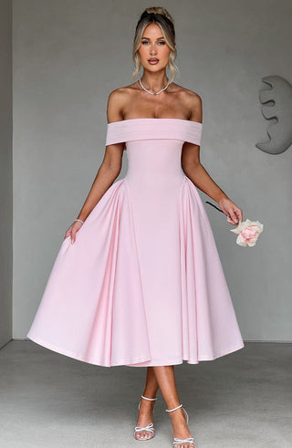 Miranda Midi Dress - Blush - glavon