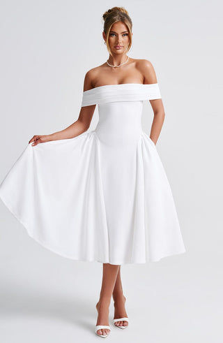 Miranda Midi Dress - Ivory - glavon
