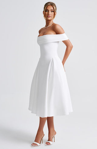 Miranda Midi Dress - Ivory - glavon