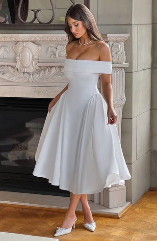 Miranda Midi Dress - Ivory - glavon