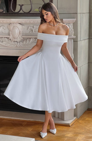 Miranda Midi Dress - Ivory - glavon