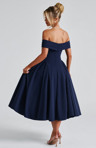 Miranda Midi Dress - Navy - glavon