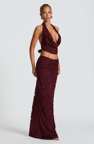 Myra Maxi Skirt - Cherry Lacquer - glavon