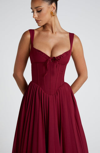 Natassia Midi Dress - Berry - glavon