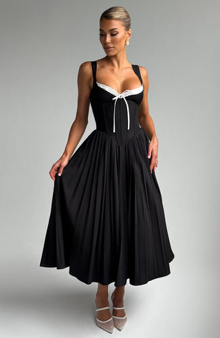 Natassia Midi Dress - Black/White - glavon