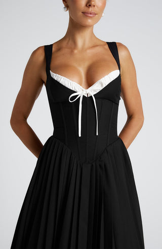 Natassia Midi Dress - Black/White - glavon