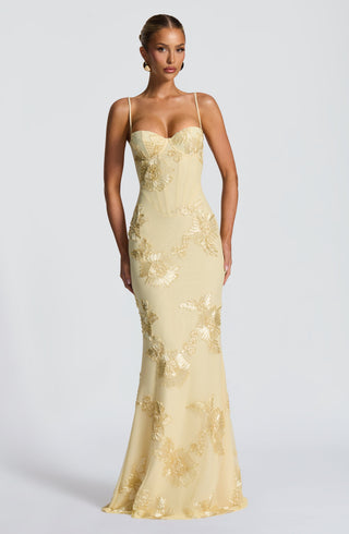 Nefertiti Maxi Dress - Lemon - glavon