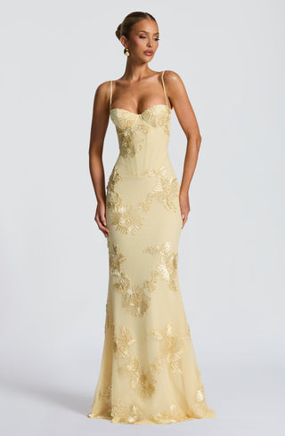Nefertiti Maxi Dress - Lemon - glavon