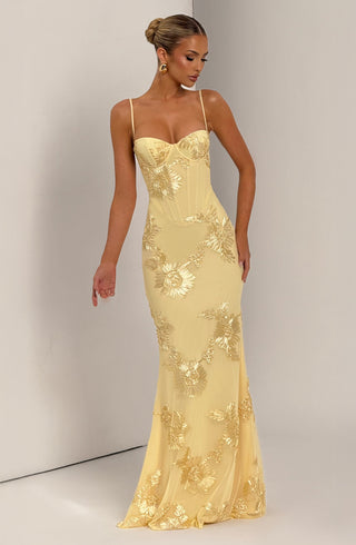 Nefertiti Maxi Dress - Lemon - glavon