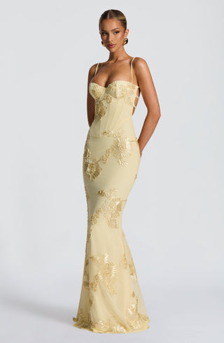 Nefertiti Maxi Dress - Lemon - glavon