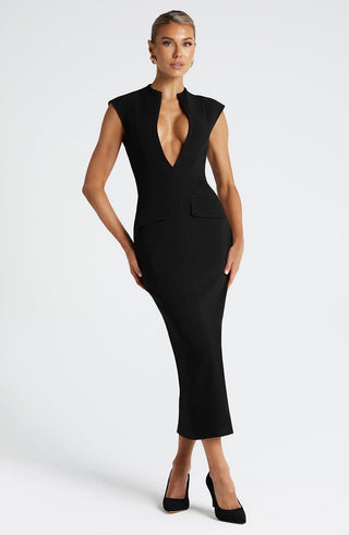Nellie Midi Dress - Black - glavon