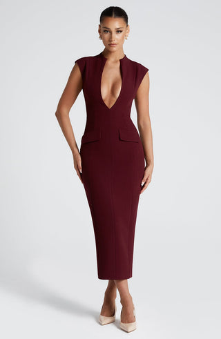 Nellie Midi Dress - Cherry Lacquer - glavon