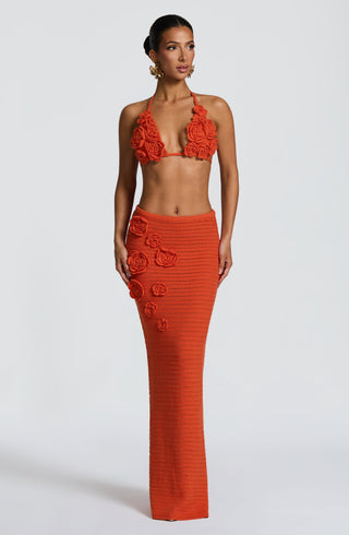 Nerida Maxi Skirt - Orange - glavon