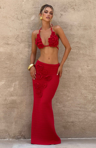 Nerida Maxi Skirt - Red - glavon