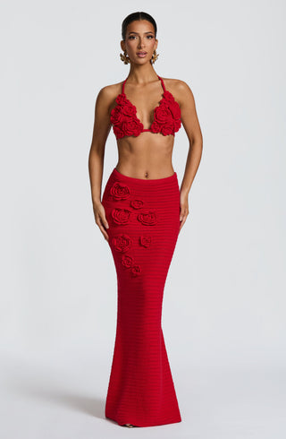 Nerida Maxi Skirt - Red - glavon