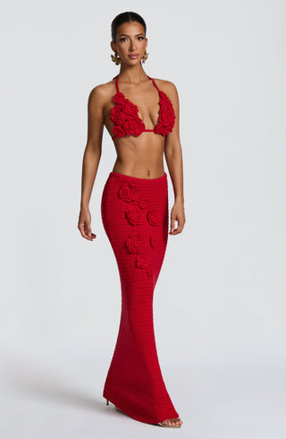 Nerida Maxi Skirt - Red - glavon