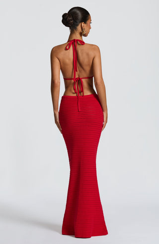 Nerida Maxi Skirt - Red - glavon