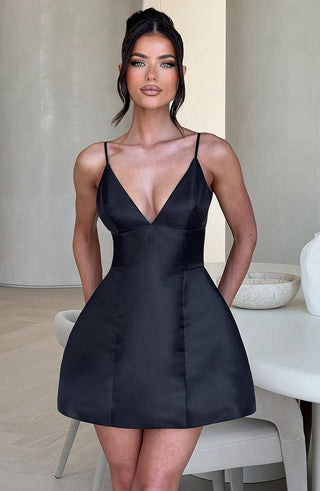 Nicole Mini Dress - Black - glavon