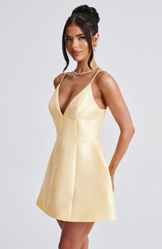Nicole Mini Dress - Lemon - glavon