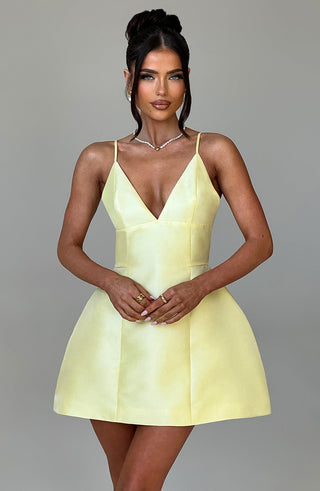 Nicole Mini Dress - Lemon - glavon