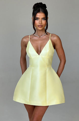 Nicole Mini Dress - Lemon - glavon