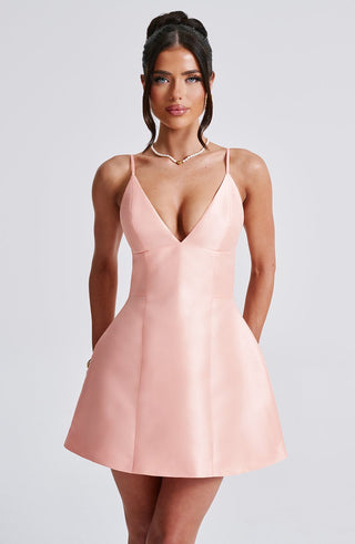 Nicole Mini Dress - Peach - glavon