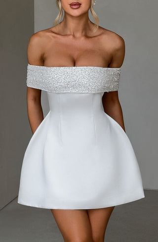 Noelle Mini Dress - Ivory - glavon