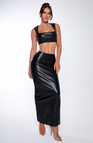 Odetta Maxi Skirt - Black - glavon