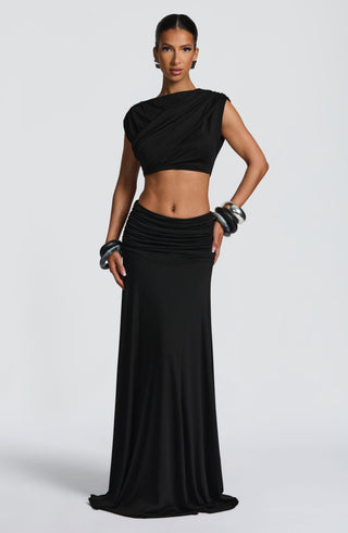Paige Maxi Skirt - Black - glavon