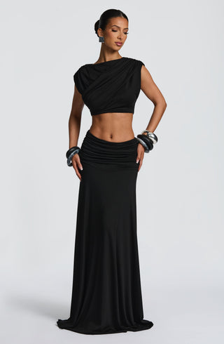 Paige Maxi Skirt - Black - glavon