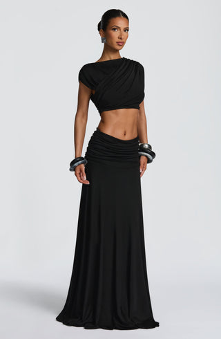 Paige Maxi Skirt - Black - glavon