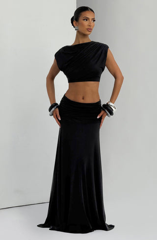 Paige Maxi Skirt - Black - glavon