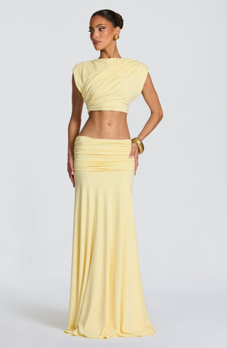 Paige Maxi Skirt - Lemon - glavon
