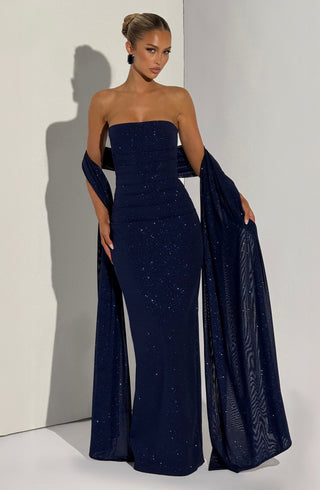Pandra Maxi Dress - Navy Sparkle - glavon