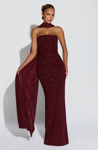 Pandra Maxi Dress - Wine Sparkle - glavon