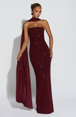 Pandra Maxi Dress - Wine Sparkle - glavon