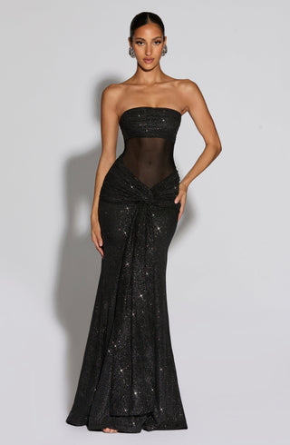 Paula Maxi Dress - Black Sparkle - glavon