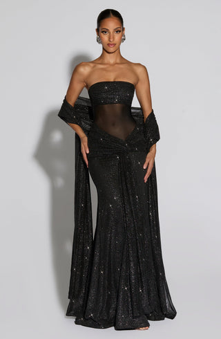 Paula Maxi Dress - Black Sparkle - glavon