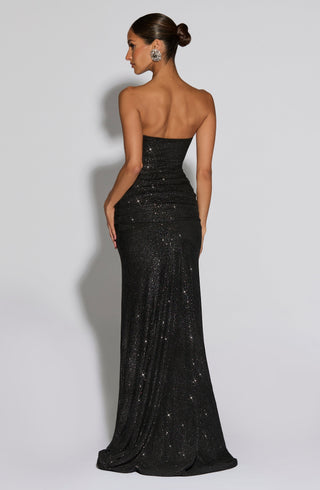 Paula Maxi Dress - Black Sparkle - glavon