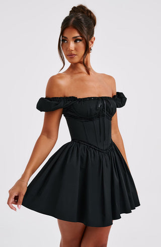 Penelope Mini Dress - Black - glavon