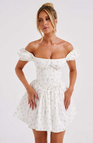 Penelope Mini Dress - Blush Floral Print - glavon