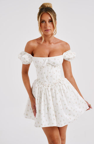 Penelope Mini Dress - Blush Floral Print - glavon