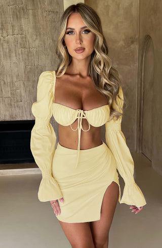 Perla Mini Skirt - Lemon - glavon