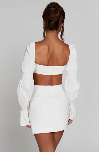 Perla Mini Skirt - White - glavon